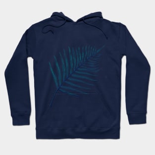 Fern Palm Leaf Blue Hoodie